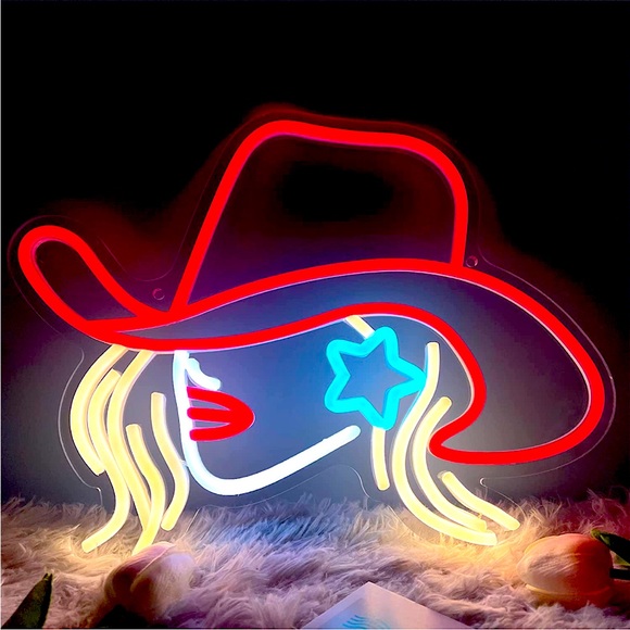 Cowgirl Neon Sign LED Light Party Festival Southern Bedroom Aesthetic Cute Decor - Picture 2 of 6
